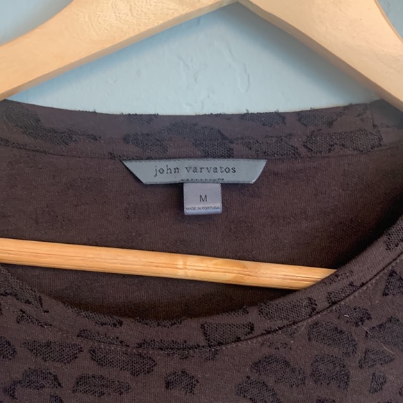 John Varvatos Leopard Texture Long Sleeve Crewneck - Medium - Picture 2 of 2